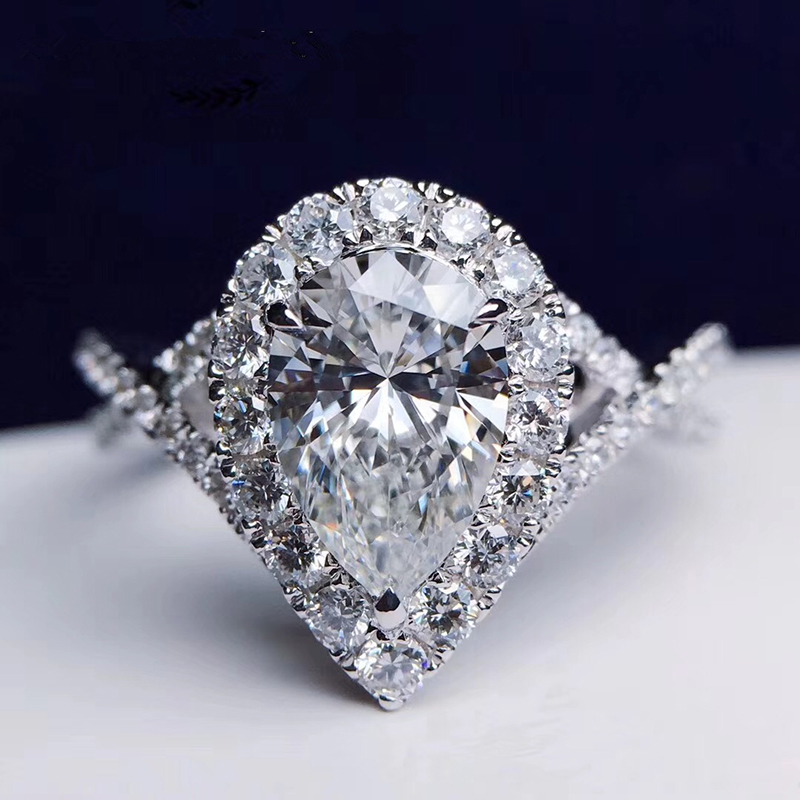 Moissanite Engagement Ring 1 Carat - Anillo de compromiso personalizado de oro