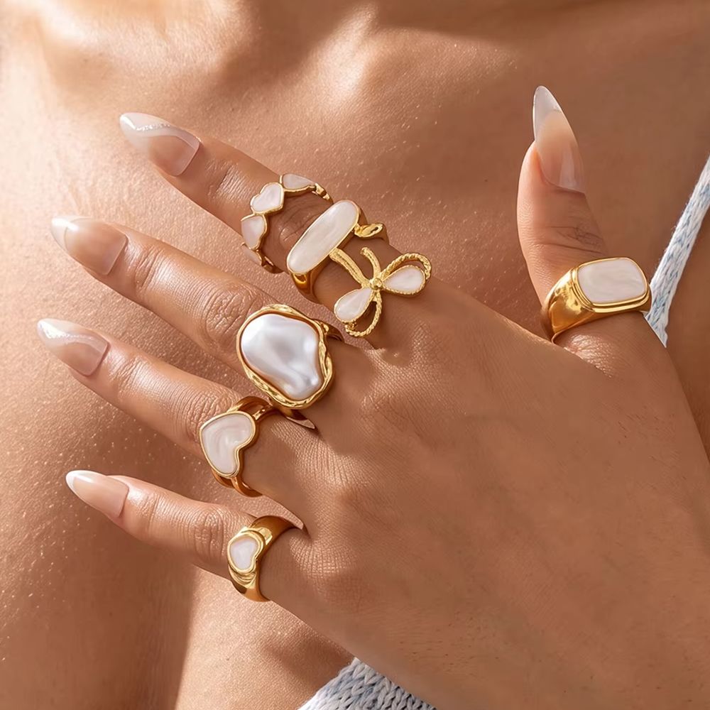 Vintage Punk Knuckle Rings Set - Juego de 7 anillos de metal