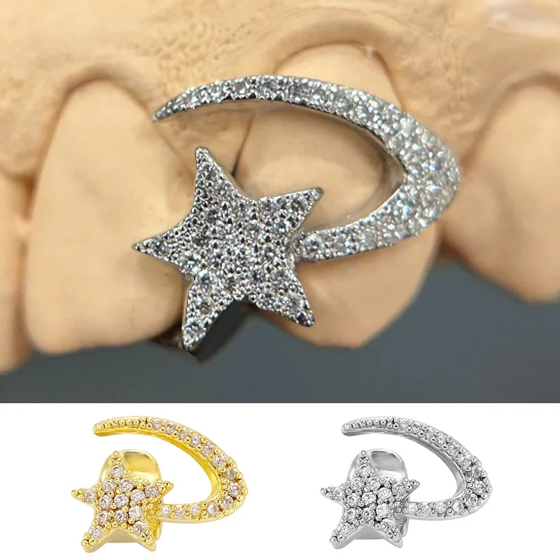 Body Jewelry - Pendientes dentales de circonita cúbica con