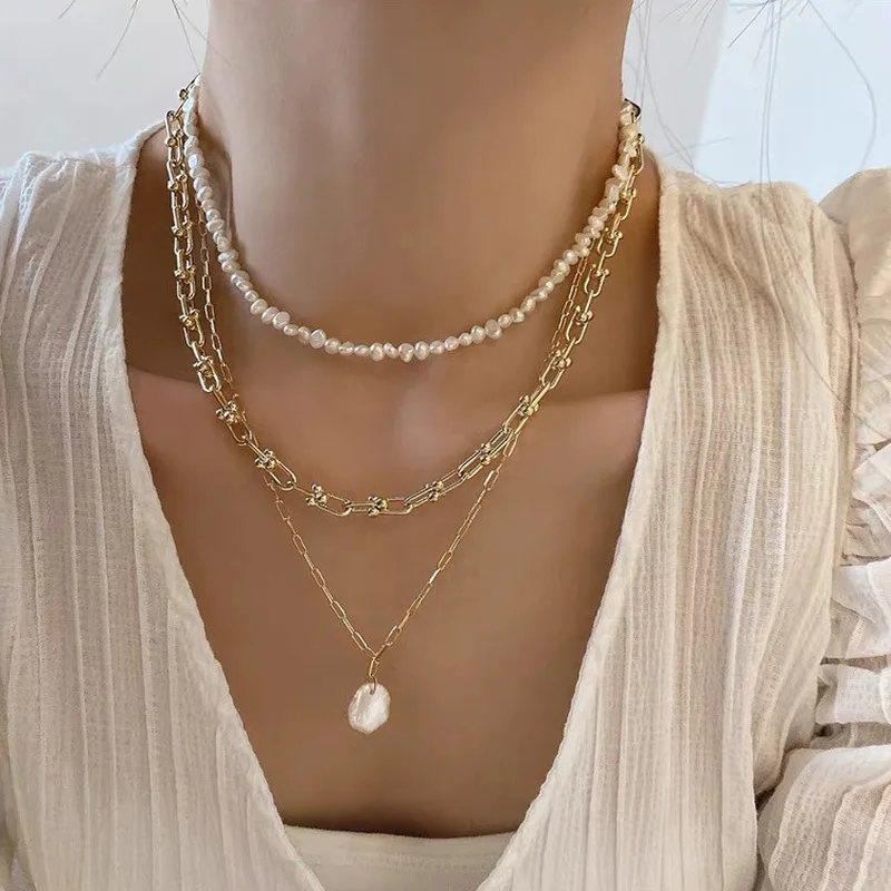Pearl Choker Necklace Vintage - Collares con Colgante de Perlas Naturales