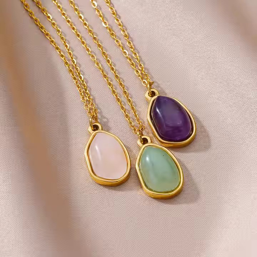 Collar con colgante de Jade y  - Crystal Pendant Necklace Natural Stone reseña y precio