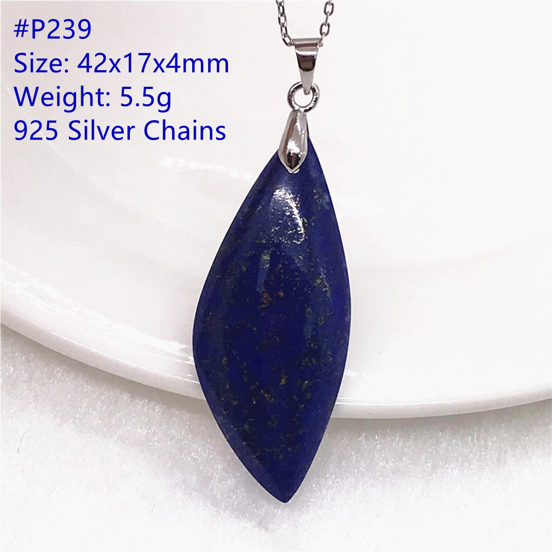 Collar con colgante de lapislá - Crystal Pendant Necklace Natural Stone reseña y precio