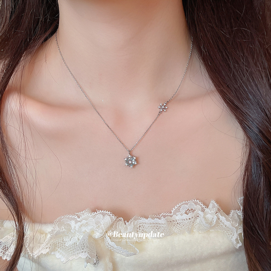 Collar con colgante de copo de - Layered Pendant Necklace Aesthetic reseña y precio