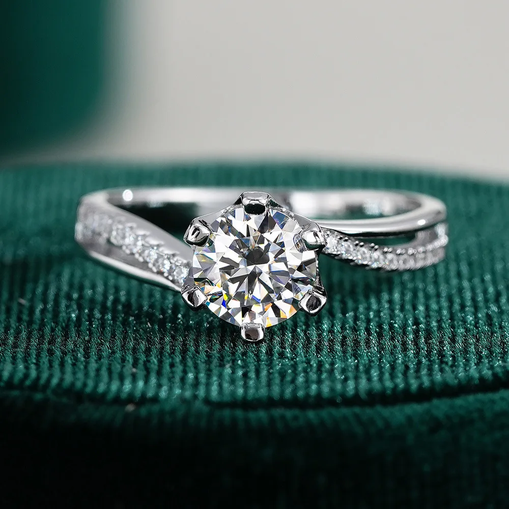 Anillo de platino PT950 con mo - Moissanite Engagement Ring 1 Carat reseña y precio