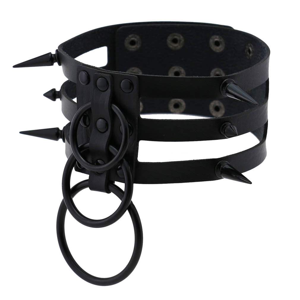 Collar de cuero con remaches n - Goth Punk Spike Choker reseña y precio