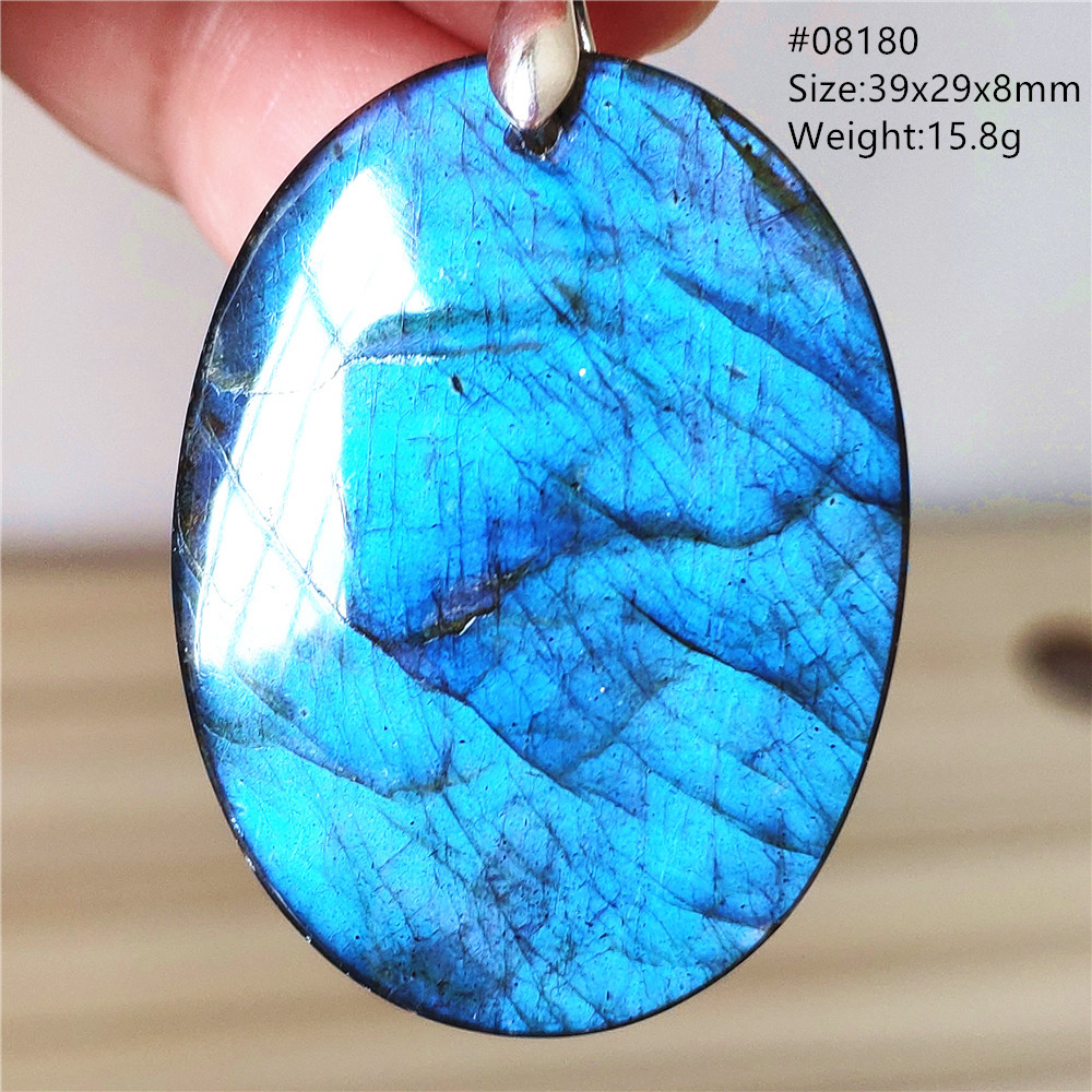 Colgante de Labradorita Azul N - 925 Sterling Silver Chain Necklace Men reseña y precio