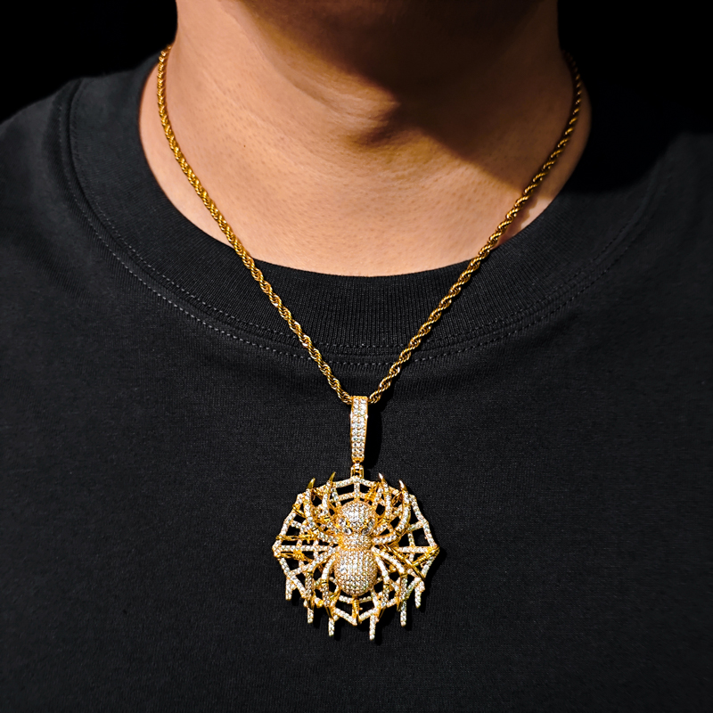TUHE-colgante de araña moissan - 925 Sterling Silver Chain Necklace Men reseña y precio
