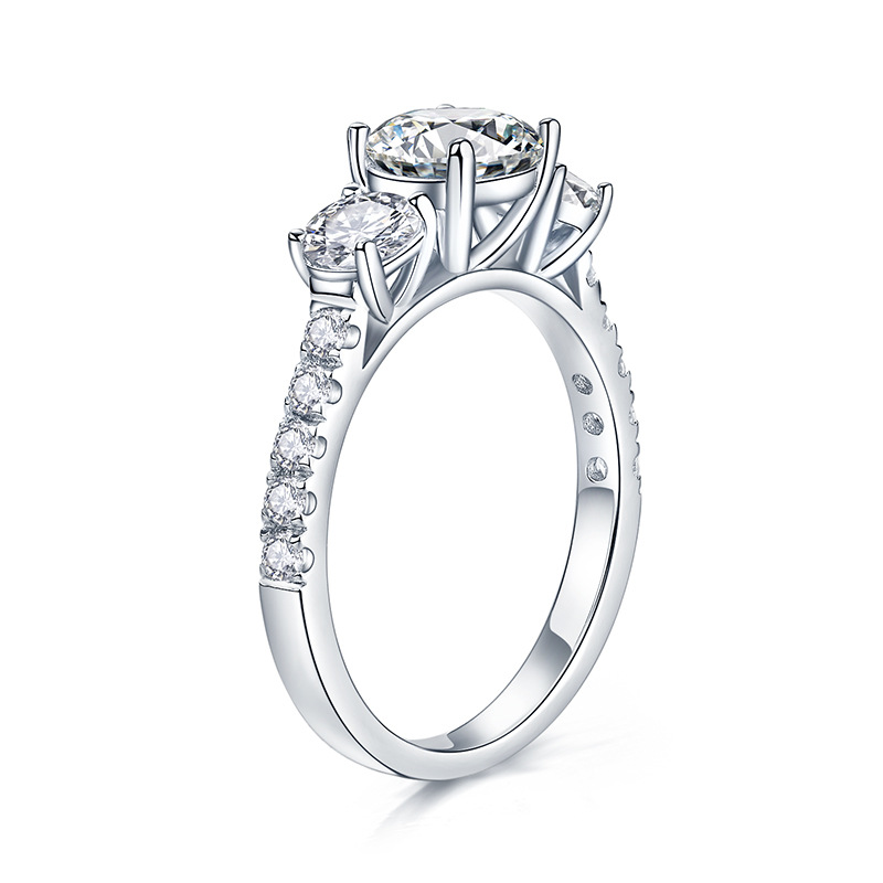 HTOTOH 3 piedras 1 quilate D C - Moissanite Engagement Ring 1 Carat reseña y precio