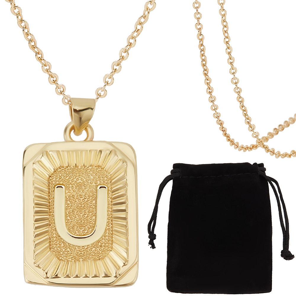 1 Caja con 1 Collar con Inicia - Initial Letter Necklace 18K Gold reseña y precio