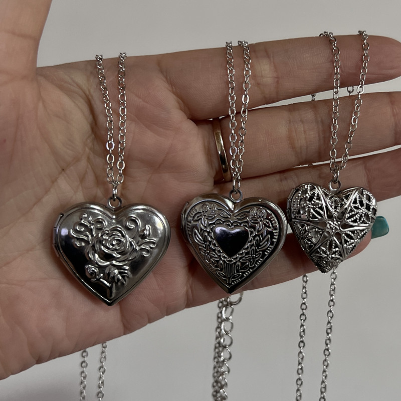 Collar con colgante de marco d - Heart Locket Necklace Photo reseña y precio