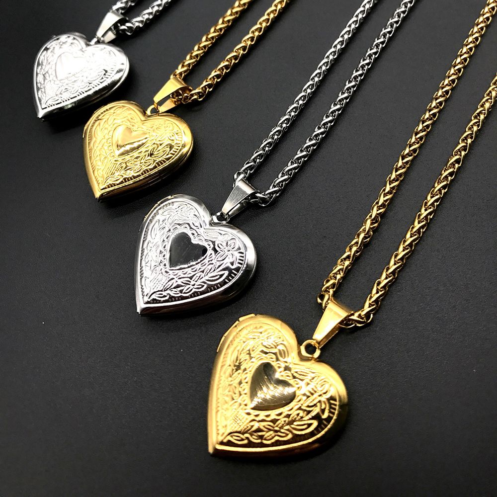 Collar medallón con imagen de  - Heart Locket Necklace Photo reseña y precio